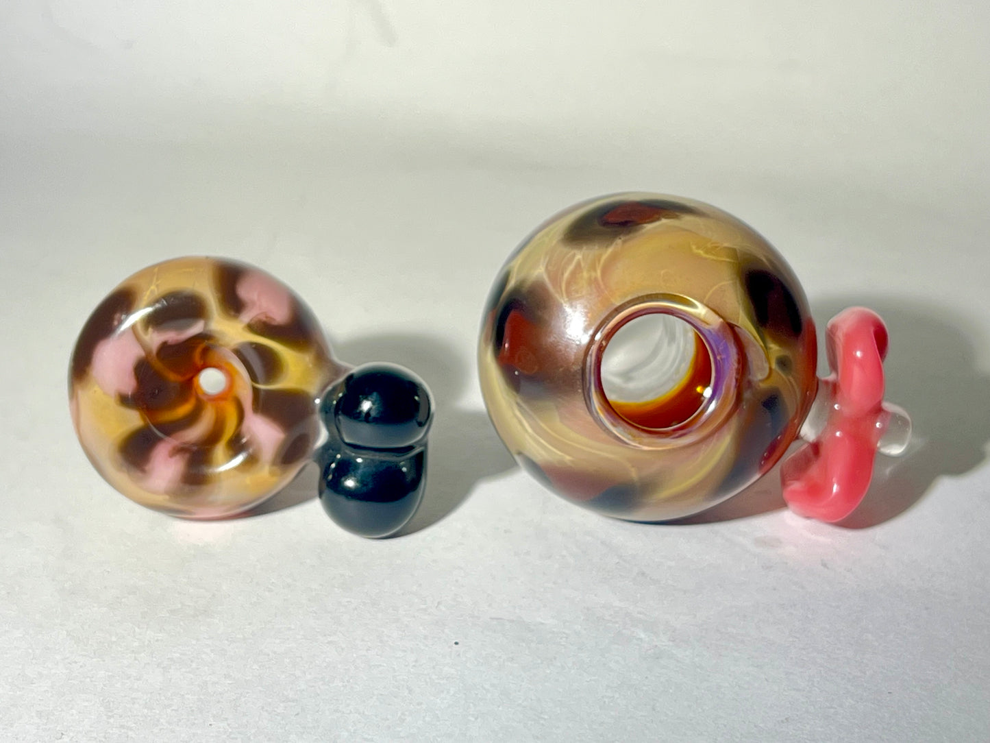 Sakibomb Two Piece Dichroic Leopard Bow Heart Chillum