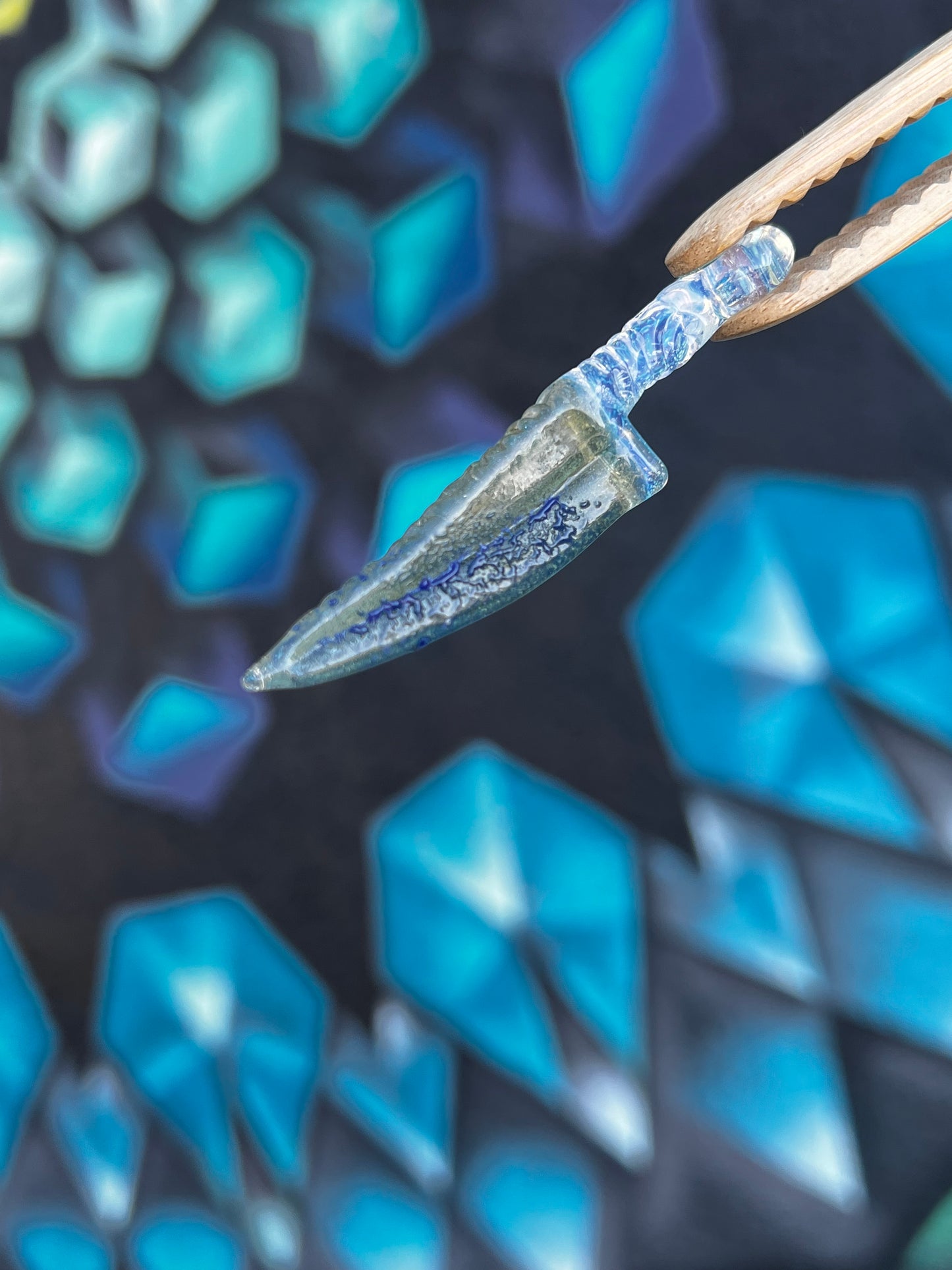 Hensley Blue Bloody Knife Pendant