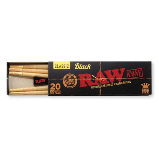 Raw Black Cones 20 Pack