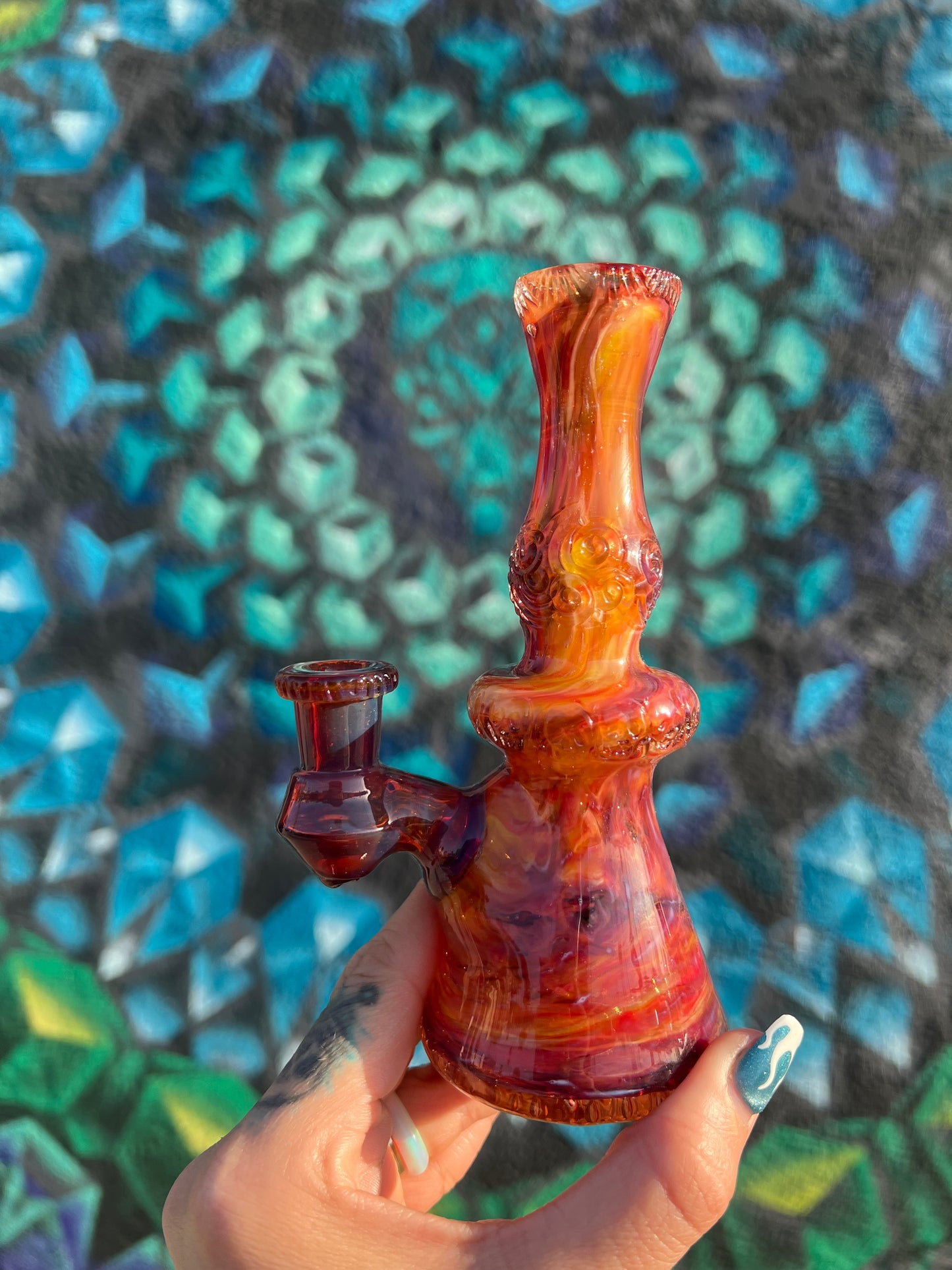 Hensley 10mm Amber Purple Poison Bottle