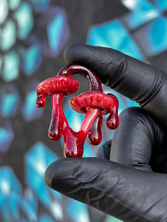 Hensley Red Drippy Mushroom Pendant