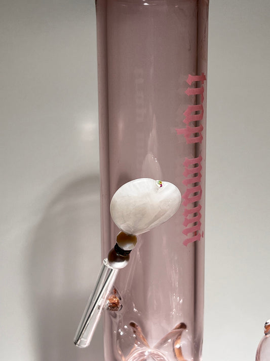 Trap Mamí  Pink Tube with Pink Quartz Heart Poker