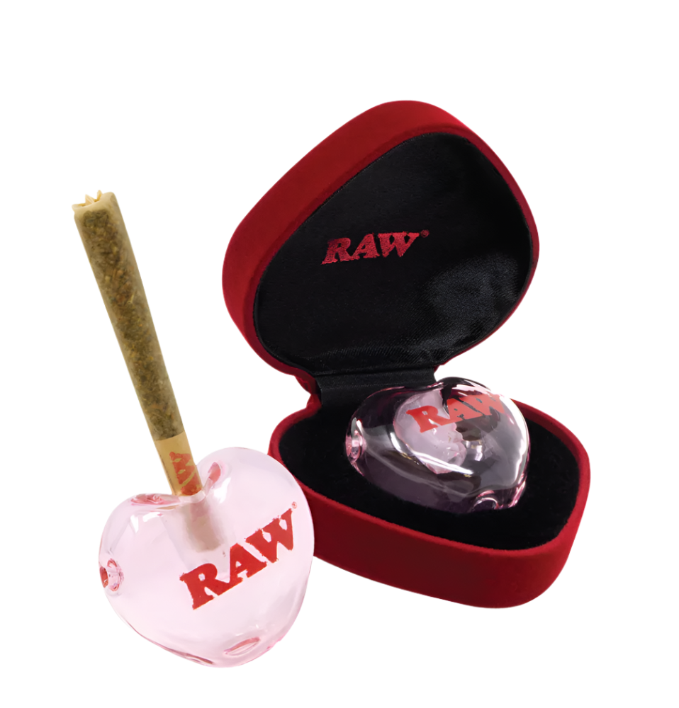 Raw Rose Heart Glass Cone Holder