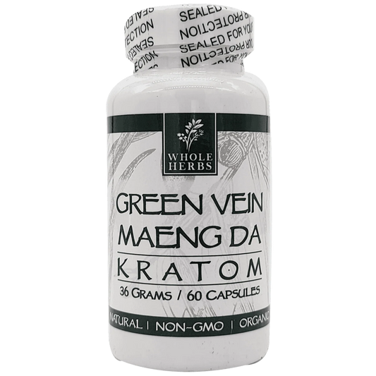Whole Herbs Kratom Green Vein Maeng Da 60 Count