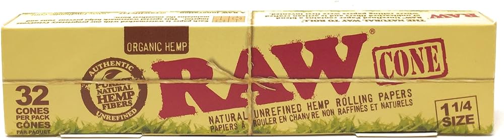 Raw Cones Organic 1 1/4 32 Pack